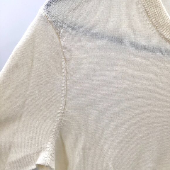 Women's Uniqlo Sweater L Ivory Super Soft Wool Pullover Long Sleeve Lightweight - Picture 9 of 13